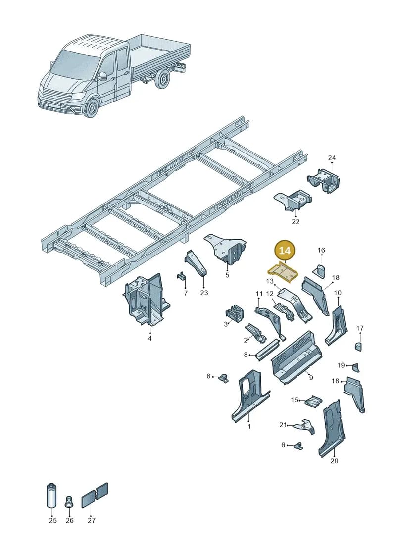 2NA802599 — Volkswagen Crafter (2016-2025) diagram 807803150, position 14