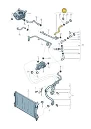 2Q0122157E Volkswagen Coolant Hose with Quick Release Coupling