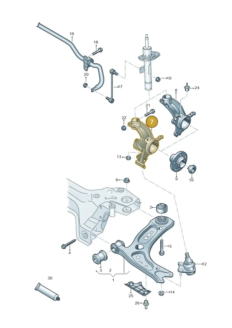 2Q0407256AC — Audi A1 Sportback (2018-2025) diagram 837407000, position 7