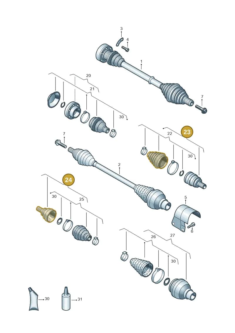 2Q0498099L — Volkswagen Passat Estate (2023-2025) diagram 827407340, position 23+24