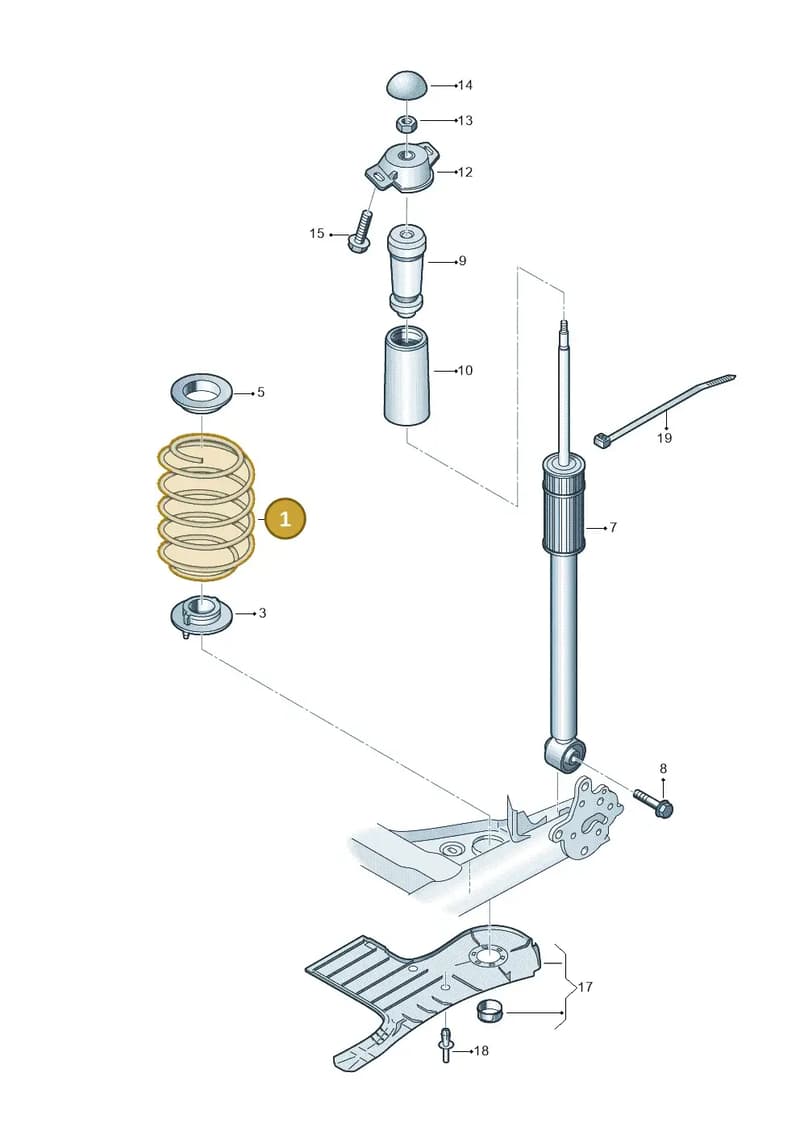 2Q0511121FE — Audi A1 Sportback (2018-2025) diagram 837511000, position 1