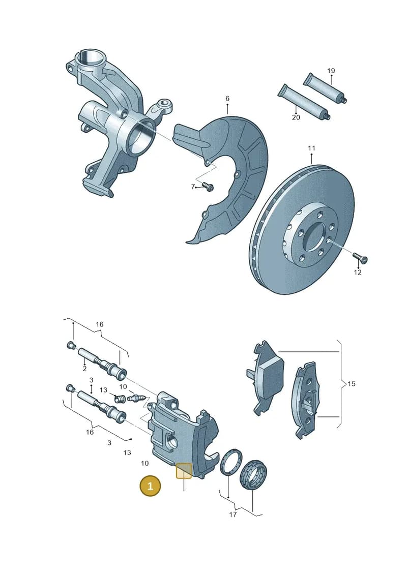 2Q0615124B — Audi A1 Sportback (2018-2025) diagram 672615160, position 1