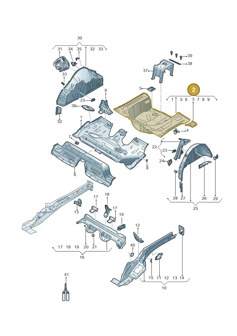 2Q0813111C — Audi A1 Sportback (2018-2025) diagram 592803500, position 2