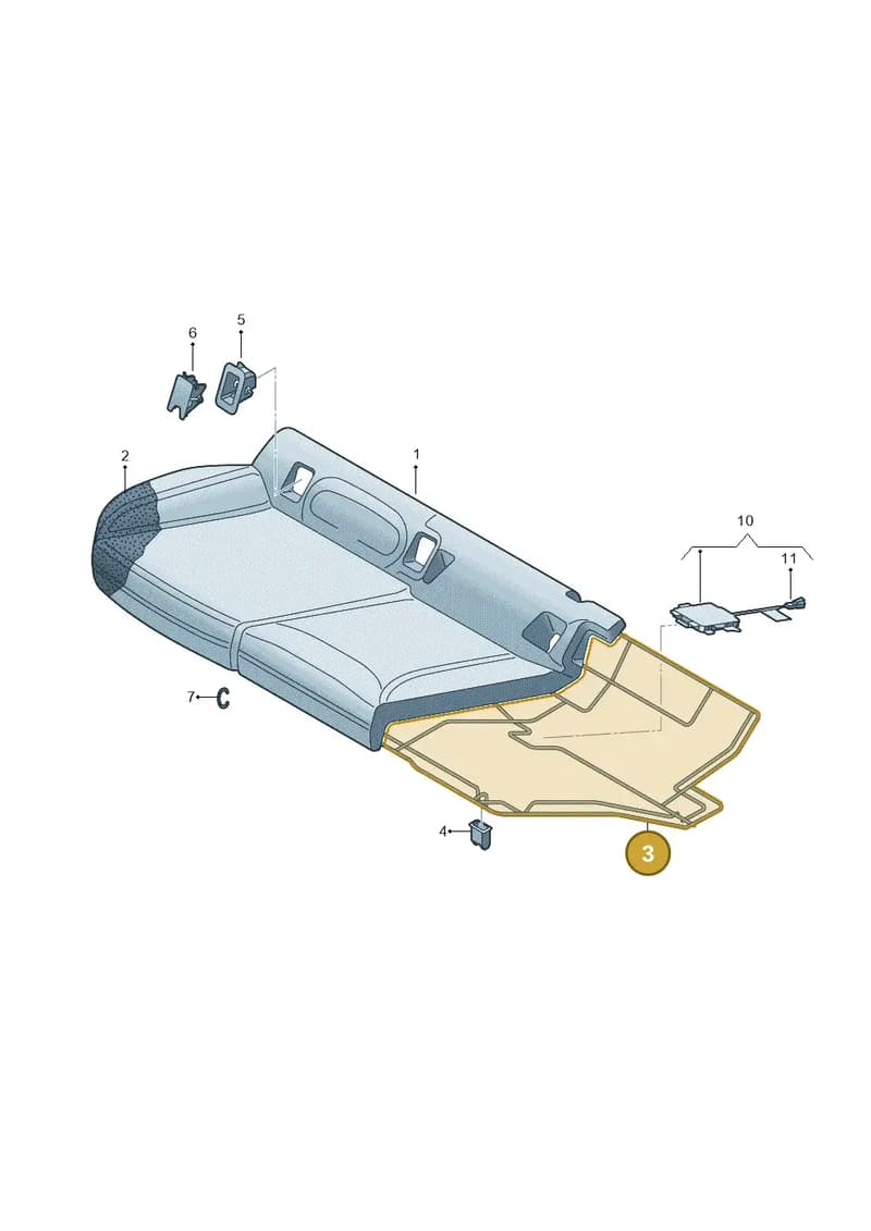 2Q0885305E — Audi A1 Sportback (2018-2025) diagram 592885000, position 3
