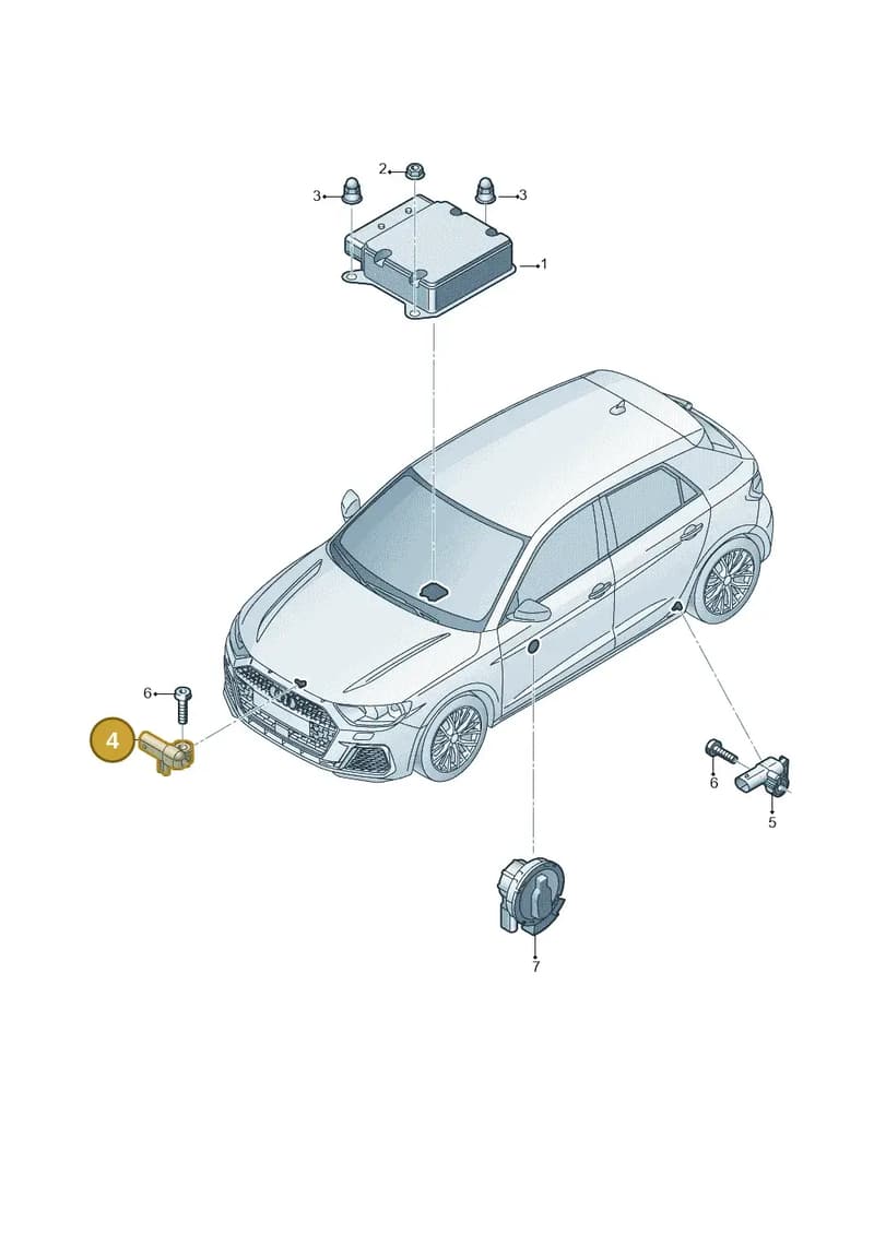 2Q0959659 — Audi A1 Sportback (2018-2025) diagram 592959300, position 4