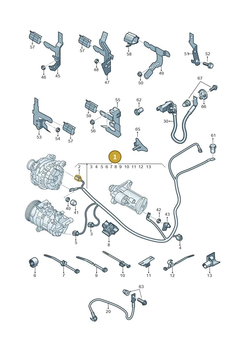 2Q0971349LS — Audi A1 Sportback (2018-2025) diagram 592972000, position 1
