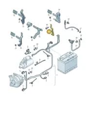 2Q0971615AB Volkswagen Cable Guide