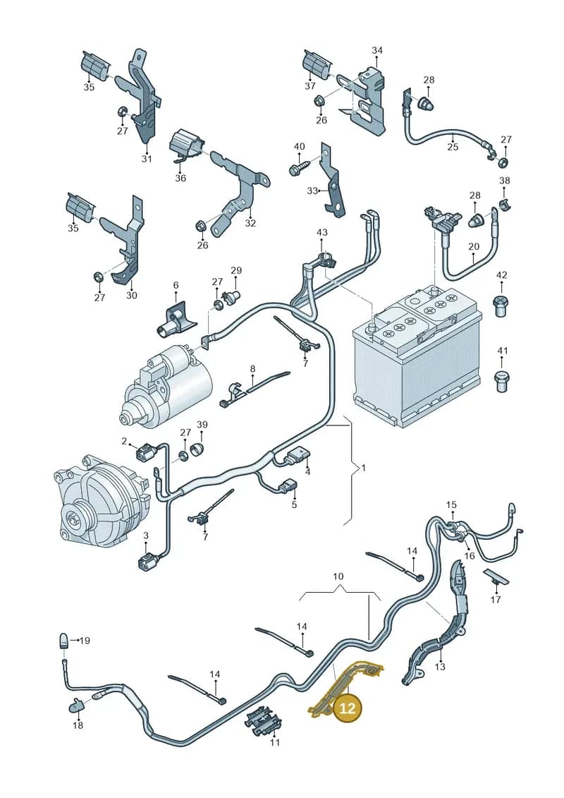 2Q0971615G — Volkswagen Polo (2017-2025) diagram 837971010, position 12