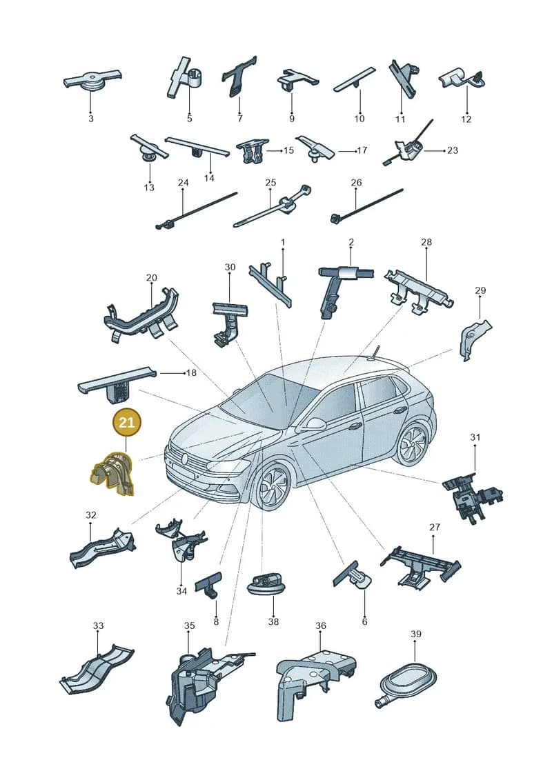 2Q0971845B — Volkswagen GOLF             "ZA." (2005-2007) diagram 602971830, position 21