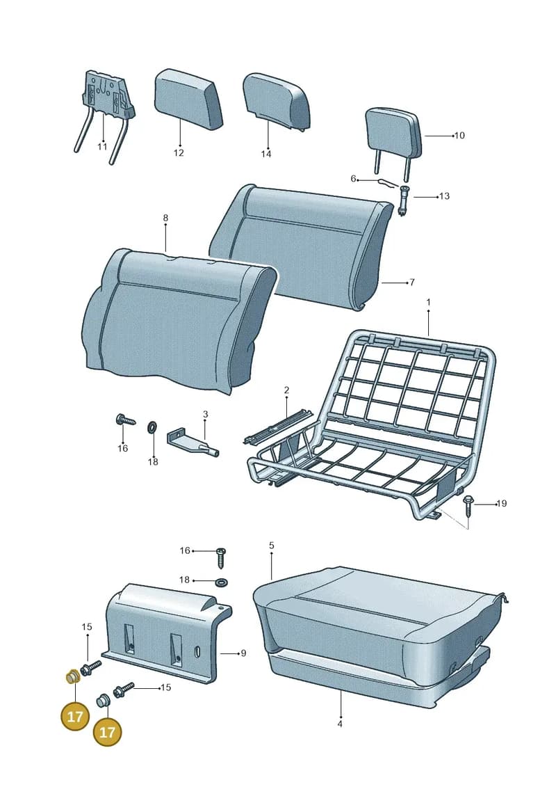 31186716982V — Volkswagen Kombi (1996-2005) diagram 308881200, position 17