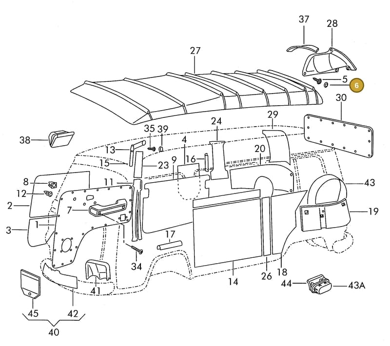 311867169NA2 — Volkswagen Kombi (1996-2005) diagram 308867000, position 6
