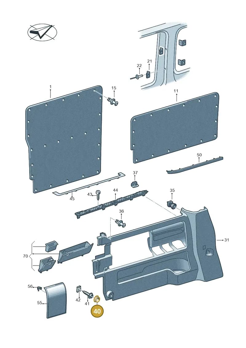 311867169NA2 — Volkswagen Caravelle (2019-2024) diagram 410867200, position 40