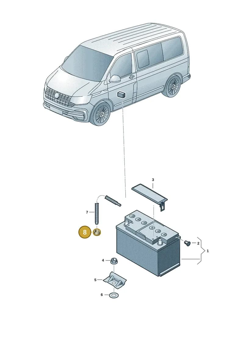 311971913 — Volkswagen Transporter Multivan (2019-2024) diagram 7em915010, position 8