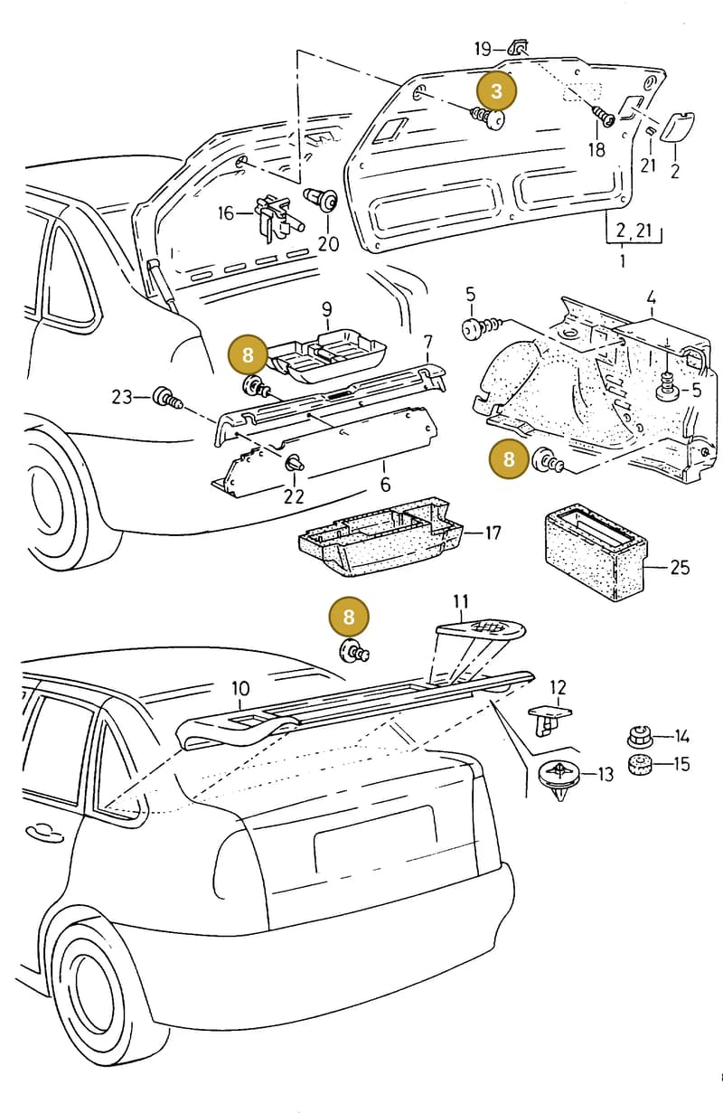 35786311901C — SEAT CORDOBA/VARIO (1999-2002) diagram 138867850, position 3+8