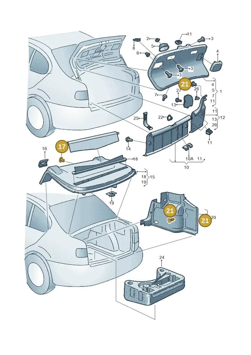 35786311901C — SEAT TOLEDO/LEON/LEON-4 (2001-2006) diagram 205867800, position 17+21