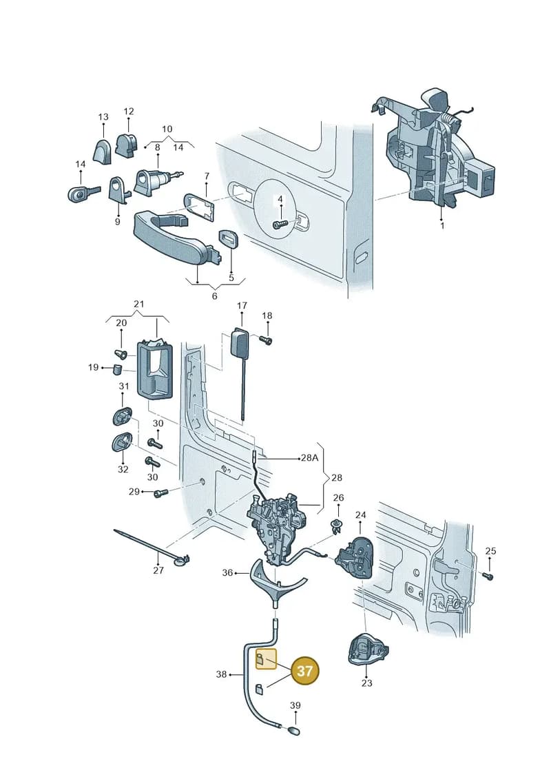 357898250 — Volkswagen Caddy Maxi Kombi (2010-2015) diagram 443843800, position 37