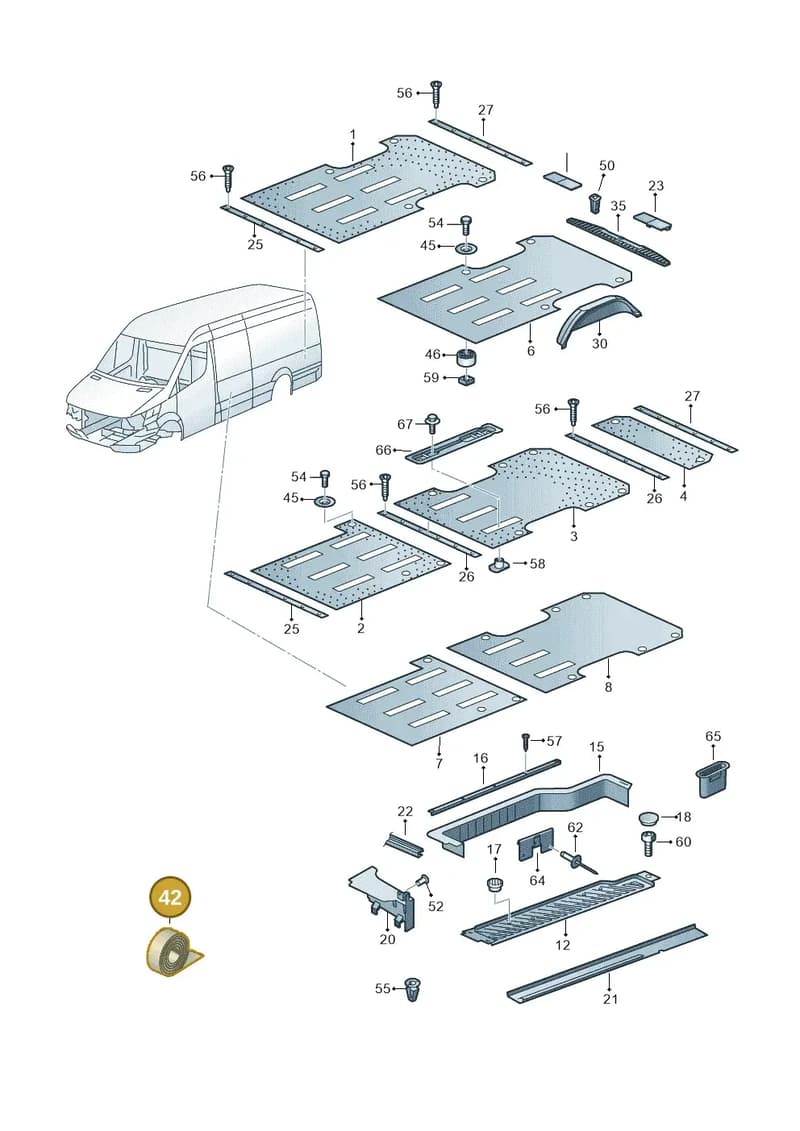 357898250 — Volkswagen Crafter 35 panel (2011-2016) diagram 483863100, position 42