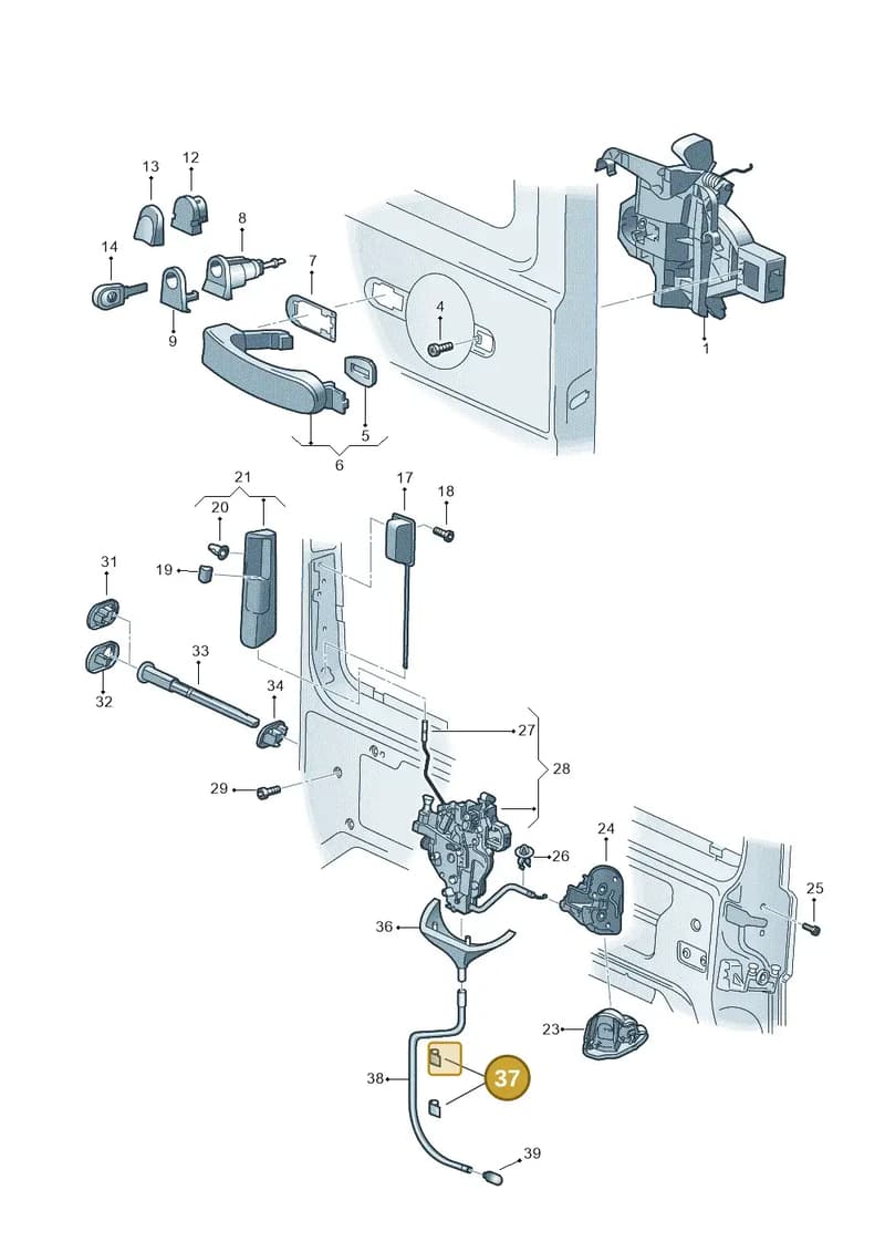 357898250 — Volkswagen Caravelle (2015-2019) diagram 410843800, position 37