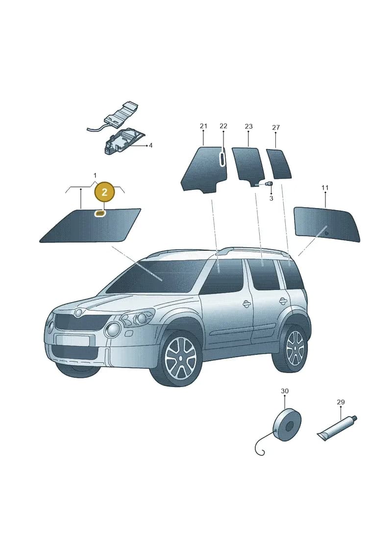 3AA845543B — Skoda Yeti (2013-2017) diagram 666845000, position 2