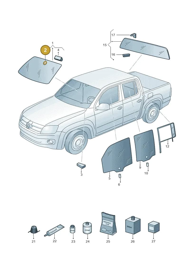 3AA845543B — Volkswagen Amarok twin cab (2012-2016) diagram 683845000, position 2