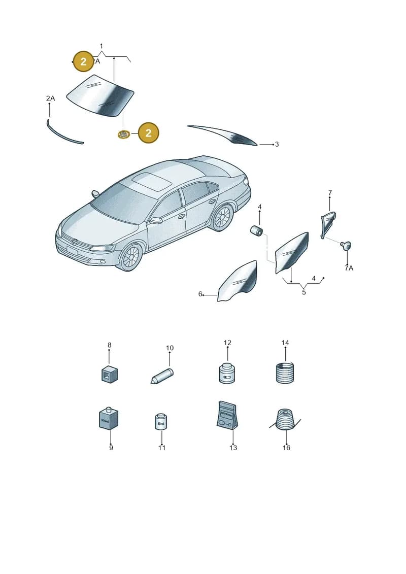 3AA845543B — Volkswagen Jetta 2.0 (2015-2015) diagram 692845000, position 2