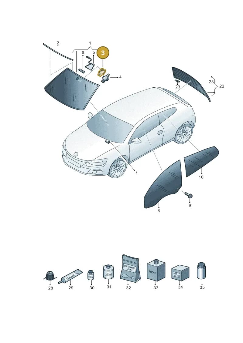 3AA845543B — Volkswagen Scirocco 2.0 (2014-2017) diagram 786845000, position 3