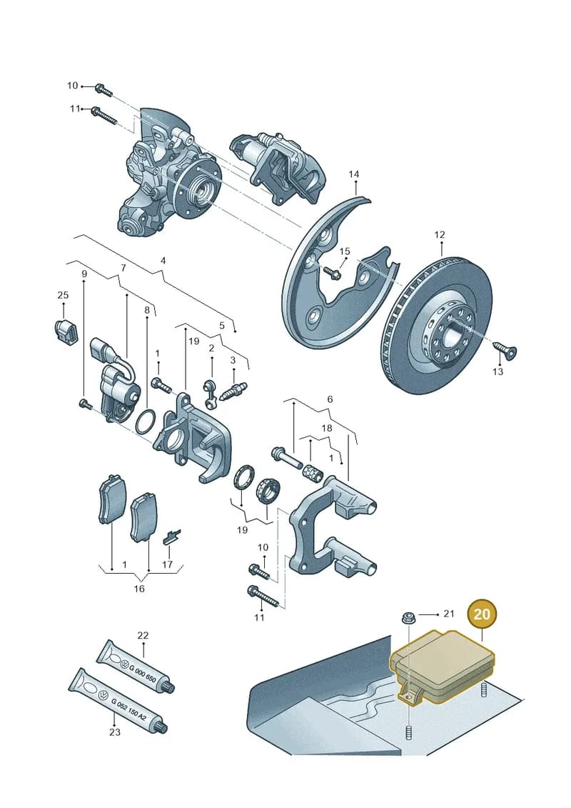 3AA907801J — Audi Q3 1.4 (2012-2016) diagram 620615600, position 20