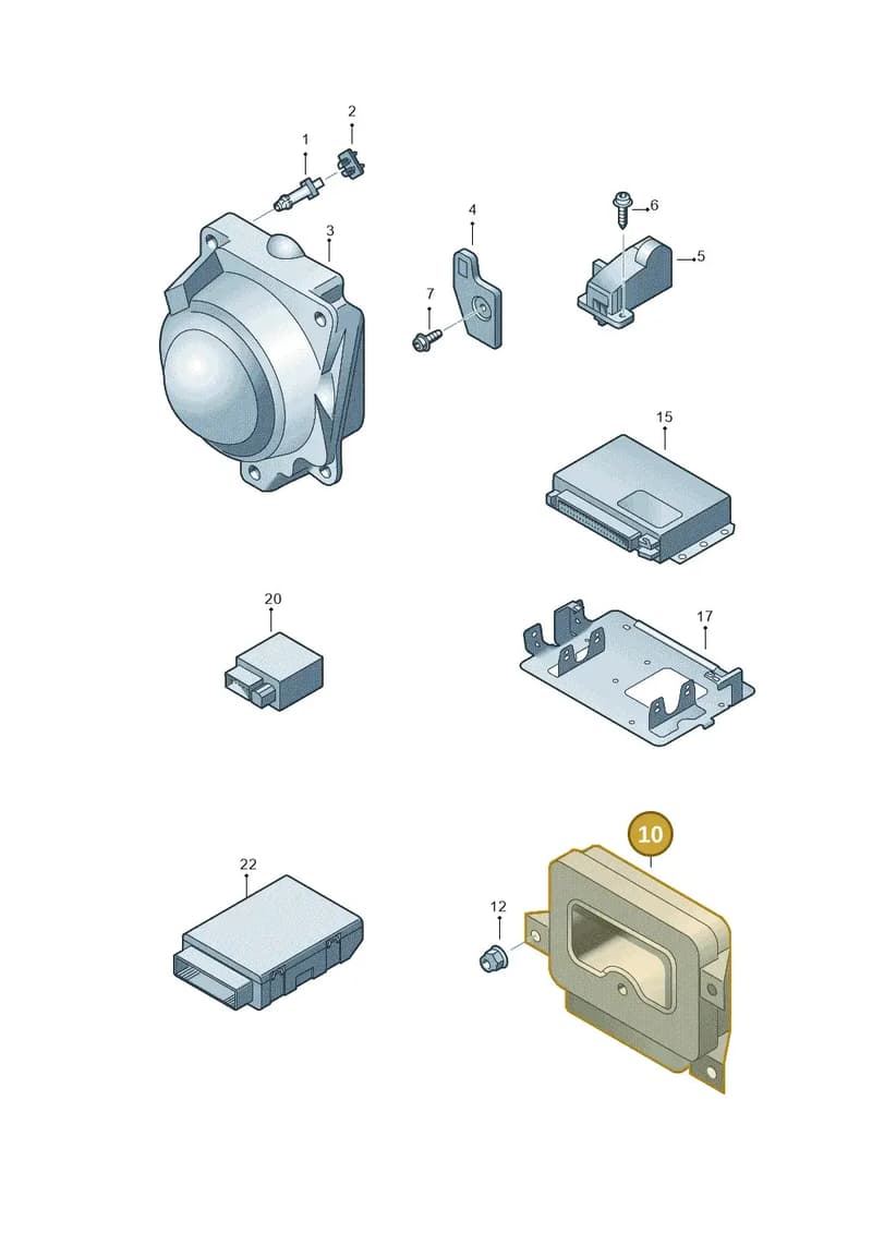 3AA907801J — Volkswagen Passat CC (2011-2016) diagram 645907000, position 10