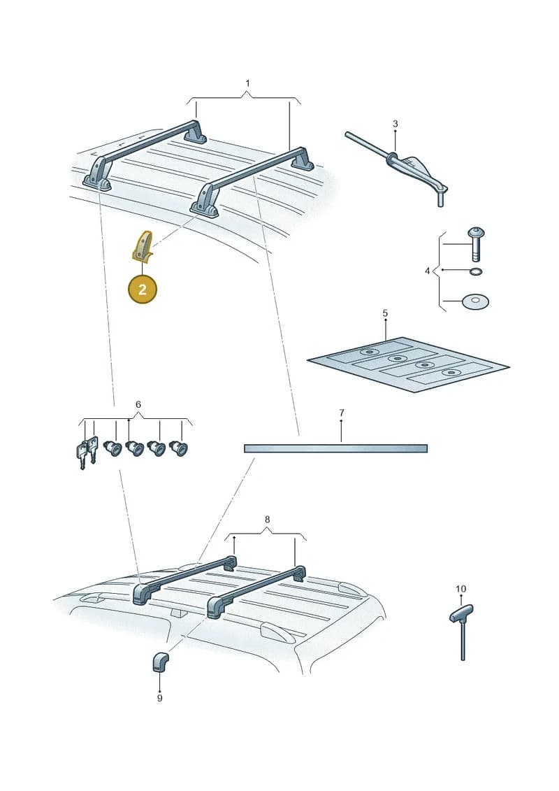 3B0071701 — Volkswagen Caddy (2015-2020) diagram 866071030, position 2