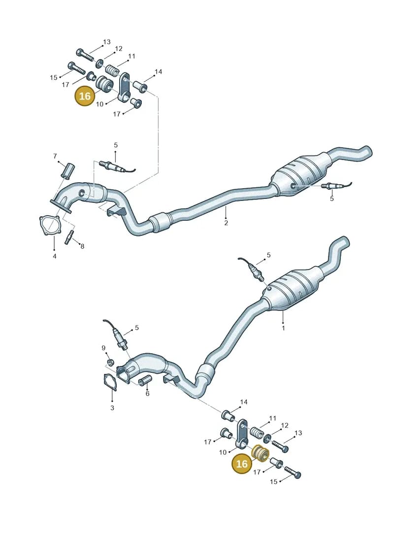 3B0253149 — Audi RS6 Avant qu.5.0 (2007-2010) diagram 641253780, position 16