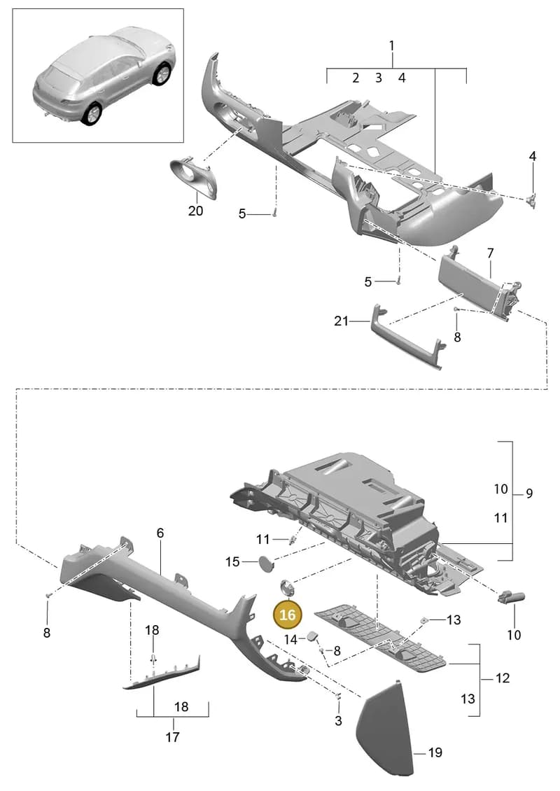 3B08163559B9 — Porsche Macan (2013-2018) diagram p44809010, position 16