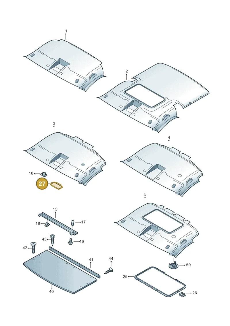3B0868829 — Volkswagen Caravelle (2015-2019) diagram 410867550, position 27