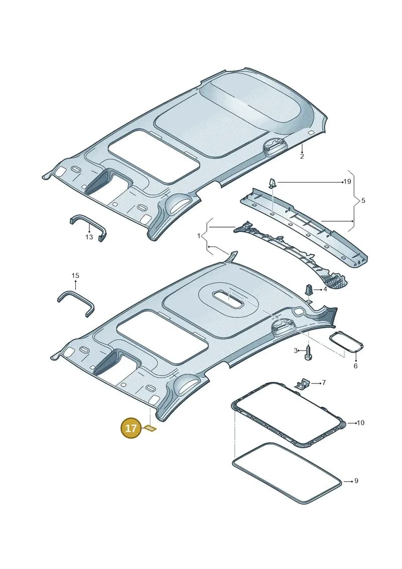 3B0868829 — Volkswagen Passat estate (2008-2011) diagram 460867550, position 17