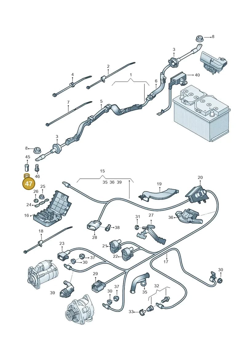 3B0971260 — Audi A5 Sportback (2011-2017) diagram 724972000, position 47