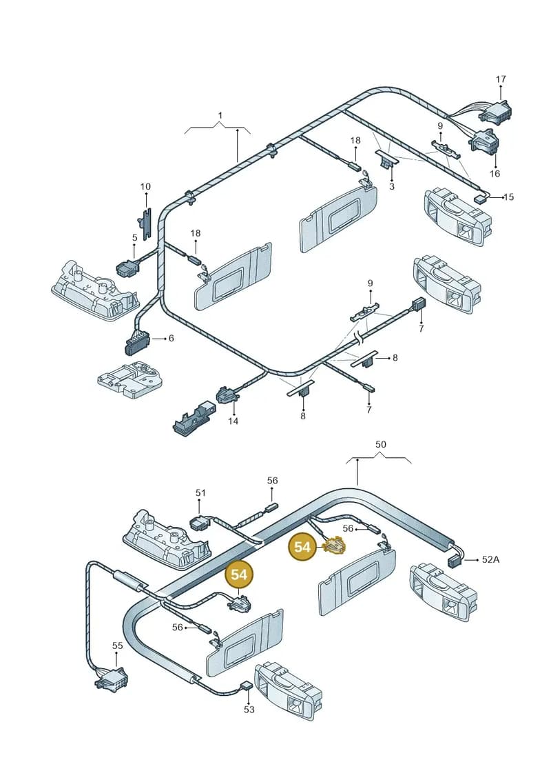 3B0972703 — Volkswagen New Beetle (2001-2005) diagram 194972310, position 54