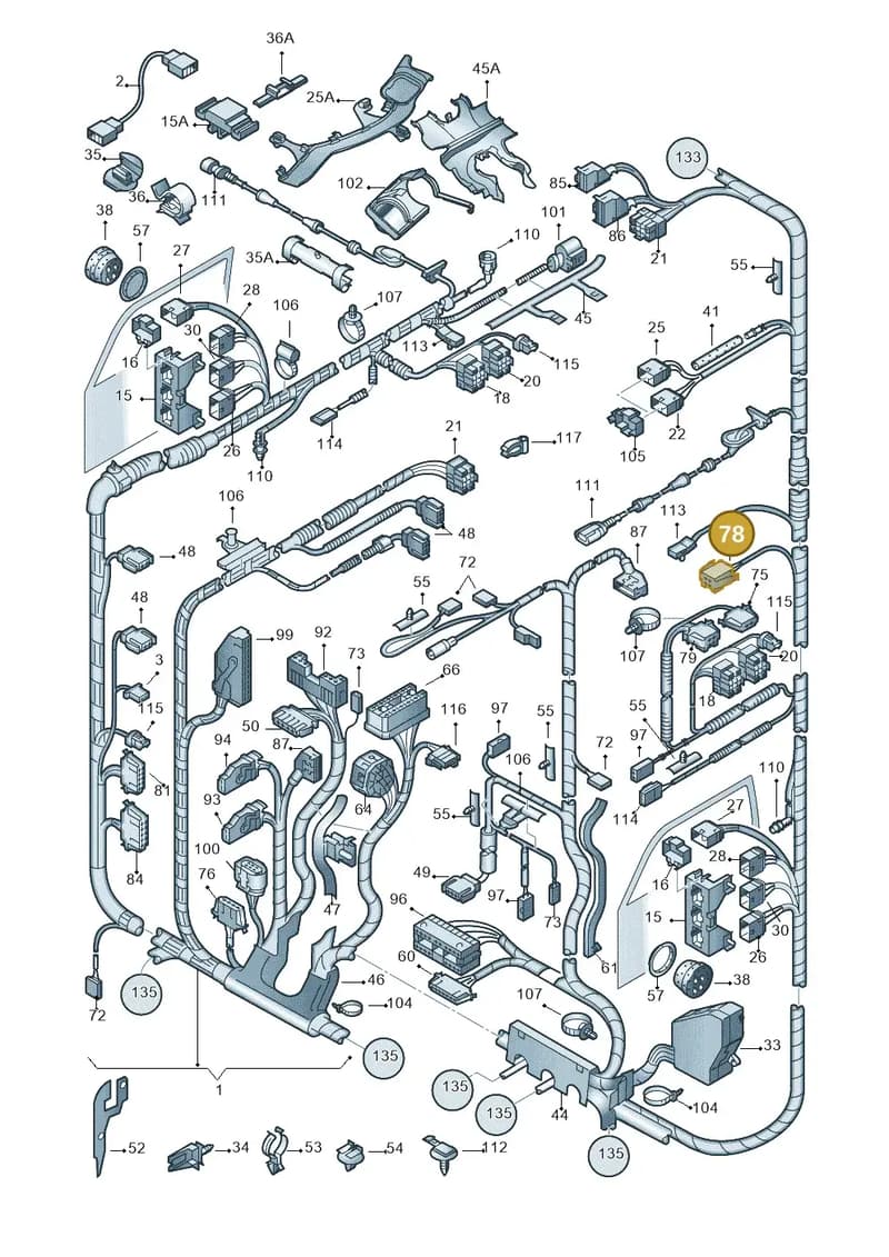 3B0972703 — Volkswagen GOLF/VAR./4MOT. A4     02 (2001-2002) diagram 201971810, position 78