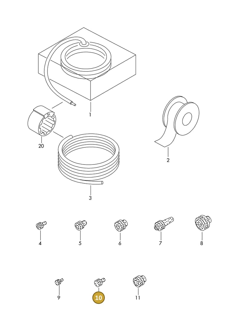 3B0972841 — Audi 1J0 platform diagram 198979200, position 10