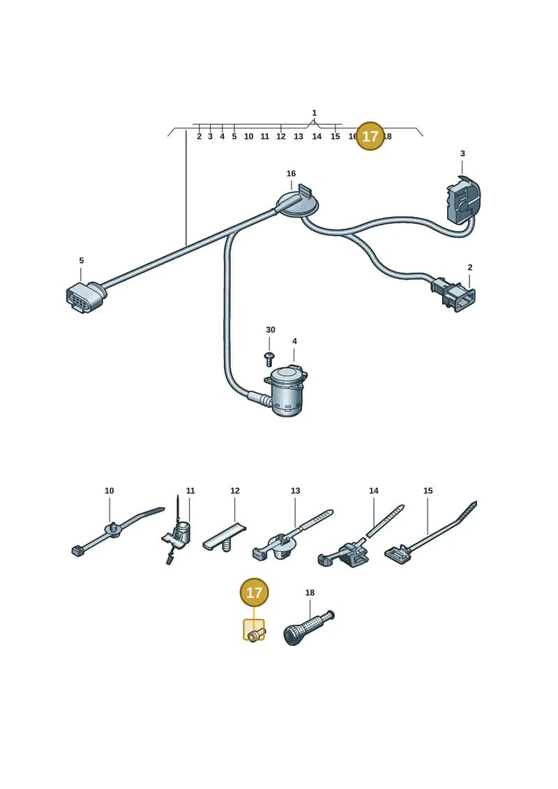 3B0972841 — Audi A5 Limousine (2024-2025) diagram 8wk972680, position 17