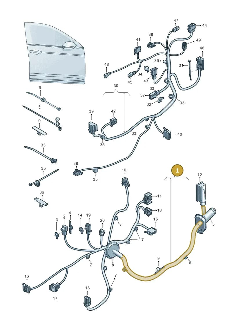 3B4971121CN — Volkswagen Arteon (2017-2025) diagram 828972350, position 1