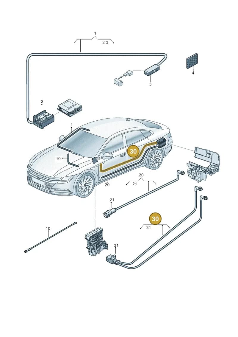 3B4971550A — Volkswagen Arteon (2017-2025) diagram 828971930, position 30