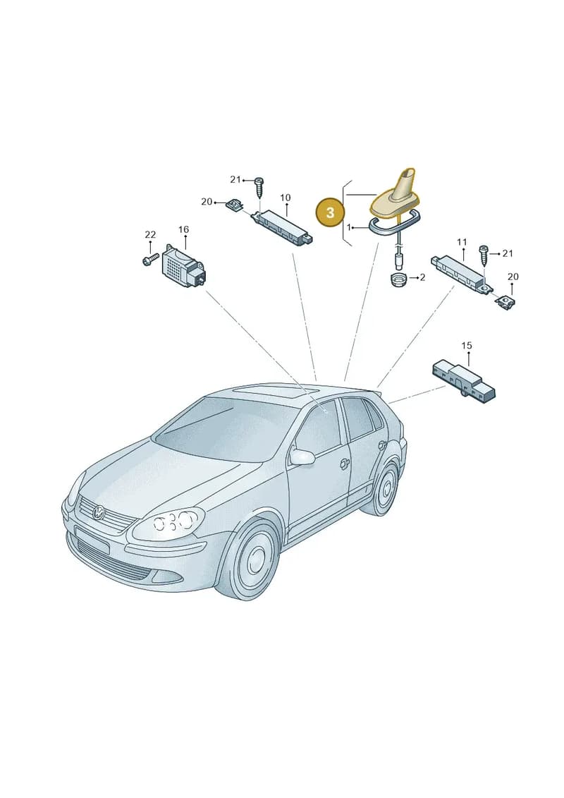 3C0035507AB — Volkswagen Golf (2011-2013) diagram 649035100, position 3