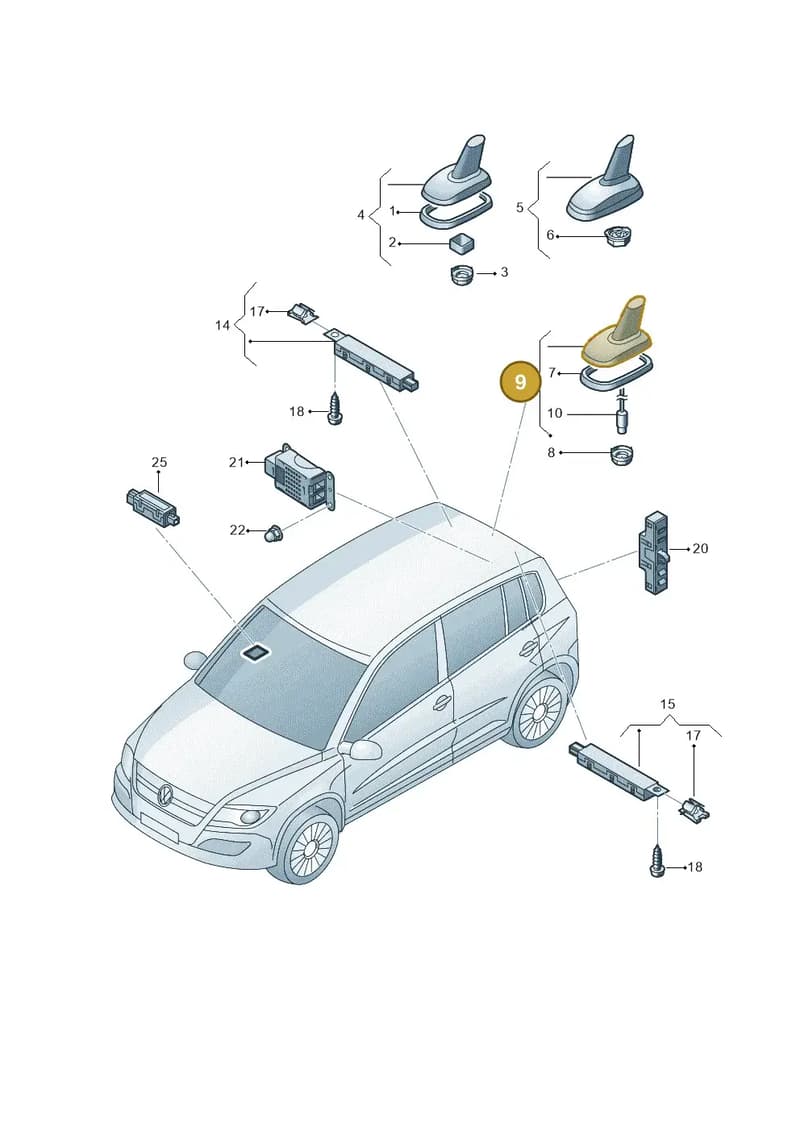 3C0035507AB — Volkswagen Tiguan (2011-2018) diagram 719035100, position 9
