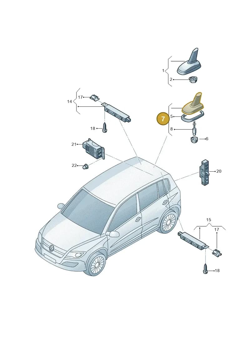 3C0035507AB — Volkswagen Tiguan (2011-2018) diagram 719035320, position 7