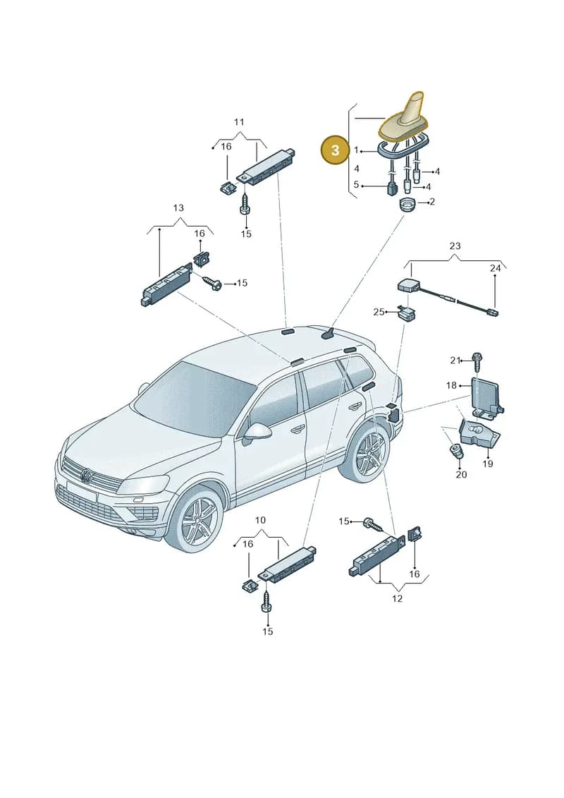 3C0035507AB — Volkswagen Touareg (2014-2018) diagram 787035100, position 3