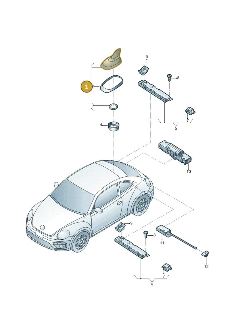 3C0035507AK — Volkswagen Beetle (2016-2019) diagram 801035100, position 1
