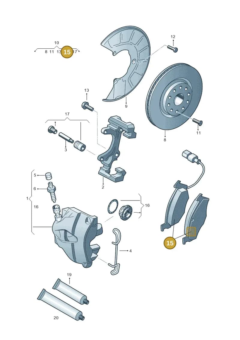 3C0698151P — SEAT Altea XL (2013-) diagram 412615250, position 15