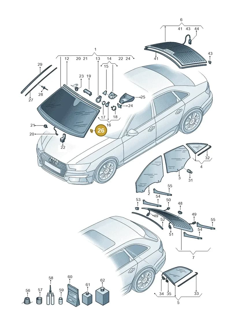 3C0845237 — Audi A4 (2015-2025) diagram 849845100, position 26