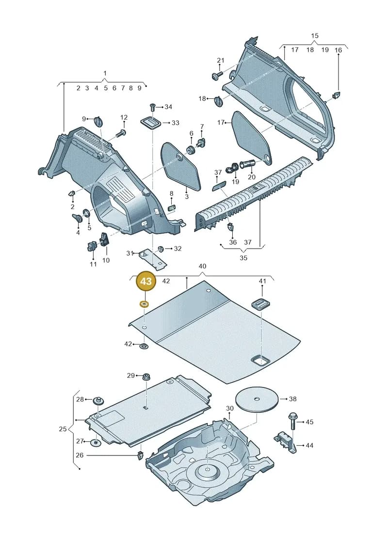 3C0864521DC1 — Audi RS7 Sportback (2019-) diagram 435863800, position 43