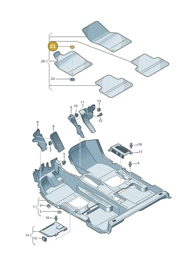 3C0864521DS2 — Audi A3 Sportback (2019-2021) diagram 596863000, position 21