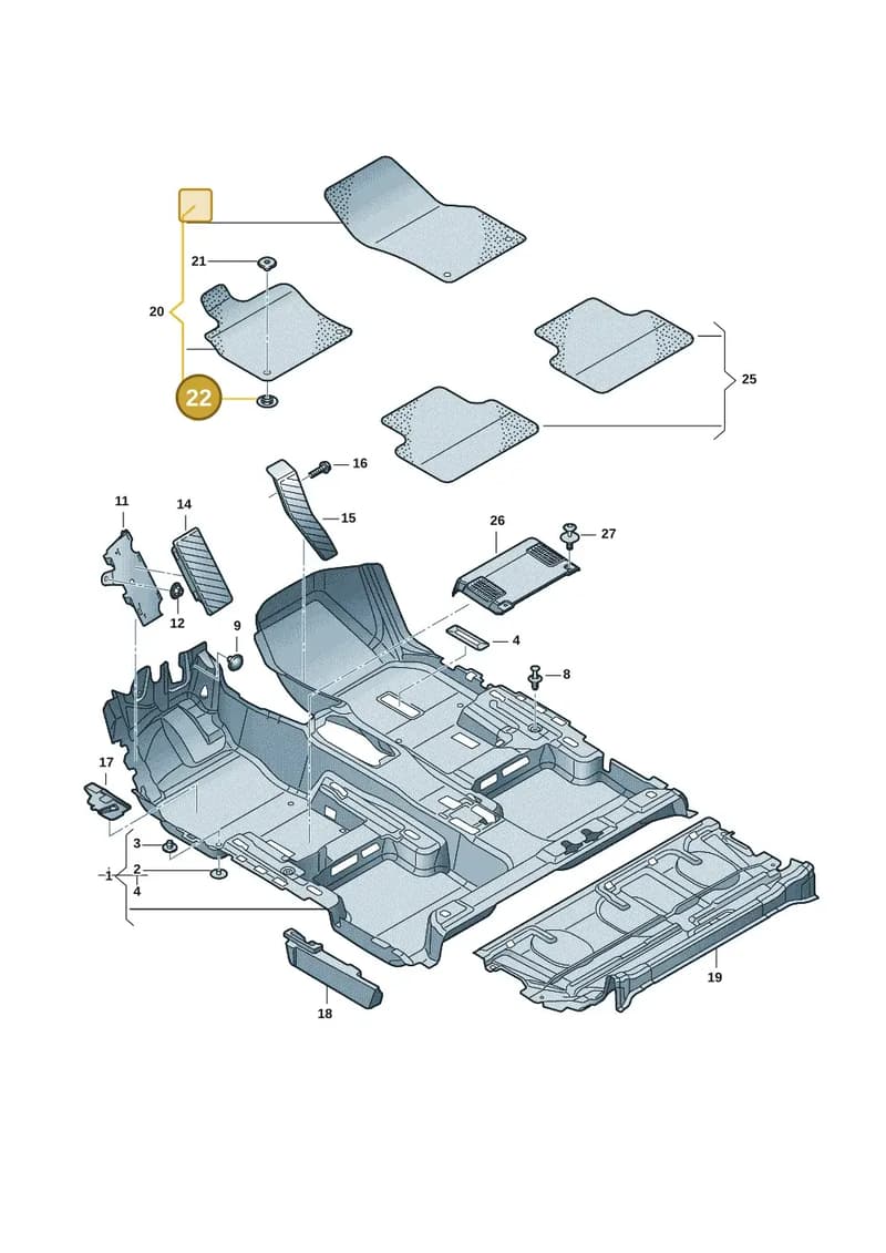 3C0864521DS2 — Audi RSQ3 Sportback (2019-2024) diagram f3z863000, position 22